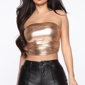 Ruched Ready Top- Rose Gold